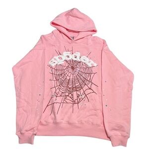NEW Unisex Pink Spider Web Hoodie Sz M